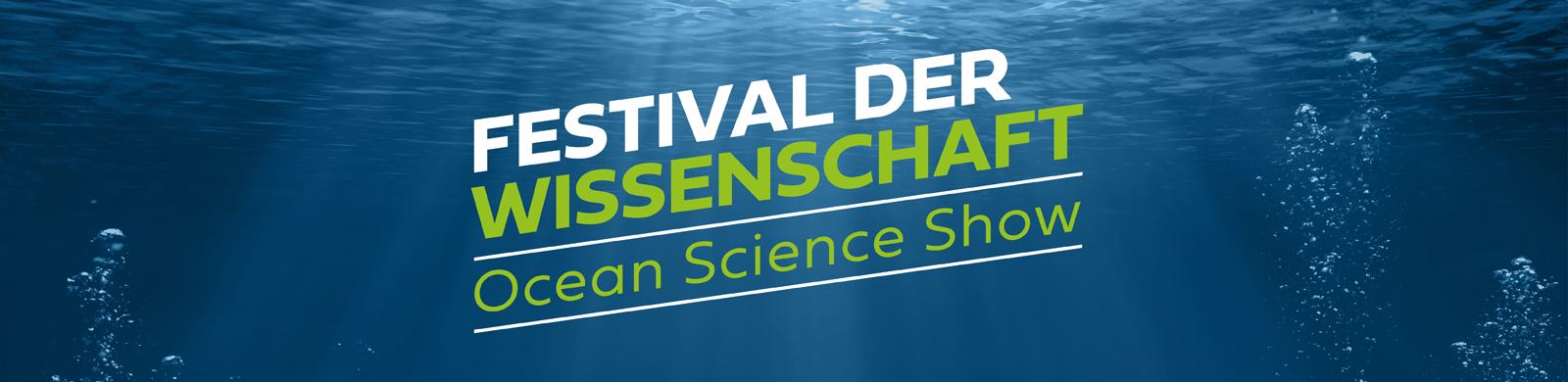 Schriftzug: Festival der Wissenschaft Ocean Science Show