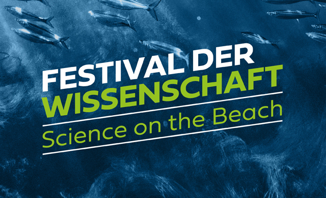 Schriftzug: Festival der Wissenschaft. Science on the Beach