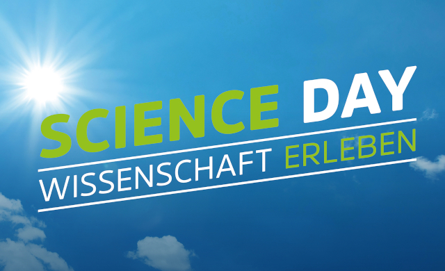 Schriftzug: Science Day, Wissenschaft erleben